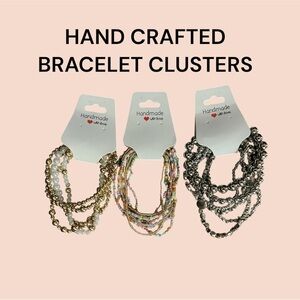 3 PACK OF HAND CRAFTED STRETCH BRACELET CLUSTERS GREAT GIFT